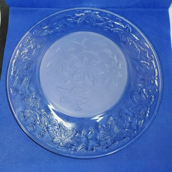 Princess House Fantasia Frosted Crystal Floral Design Small Plate Home Décor - Picture 2 of 12
